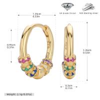 Gold-Finish Multicolor Zircon Huggie Earrings