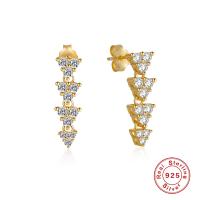 Gold-Tone Cubic Zirconia Climber Earrings