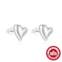 Sterling Silver Heart Stud Earrings
