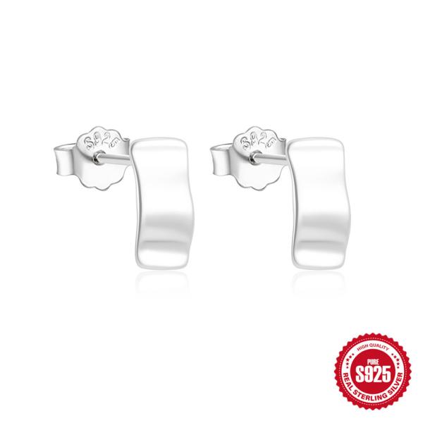 925 Silver High-Polish Stud Earrings