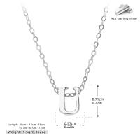 Silver Letter 'U' Pendant Necklace