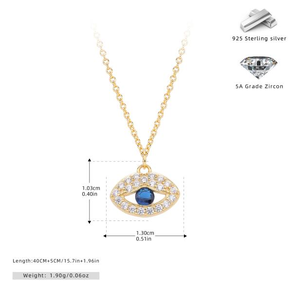 Gold Evil Eye Pendant Necklace