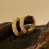 Gold Pavé Huggie Earrings