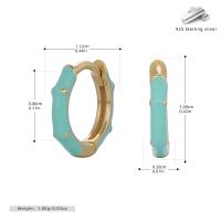 Turquoise Enamel Huggie Earrings