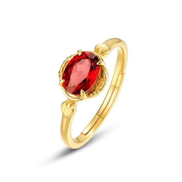 Gold Ruby Prong Solitaire Ring