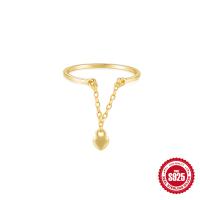 Gold-Finished Heart Chain Ring