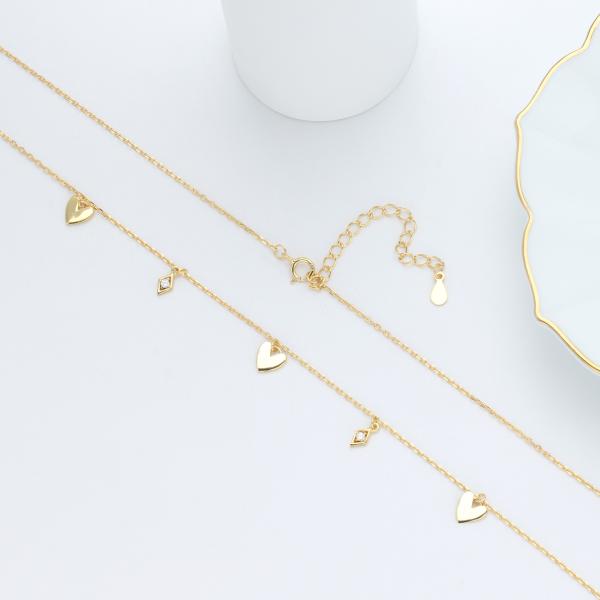 Gold Heart Station Necklace