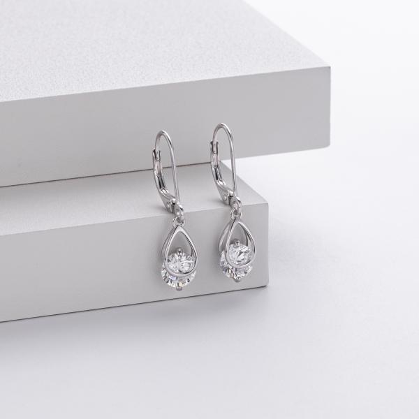 Silver Zirconia Drop Earrings