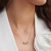Gold Infinity Pendant Necklace with Cubic Zirconia