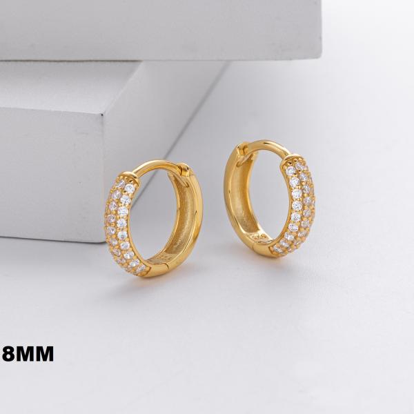 Gold Pavé Huggie Earrings