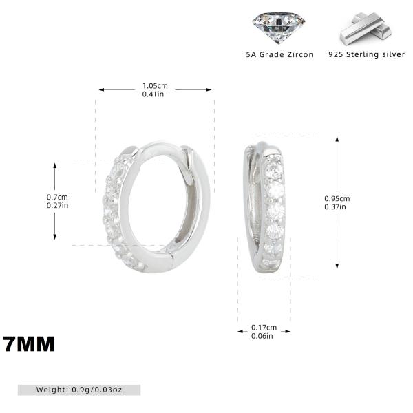 Silver Zircon Huggie Earrings