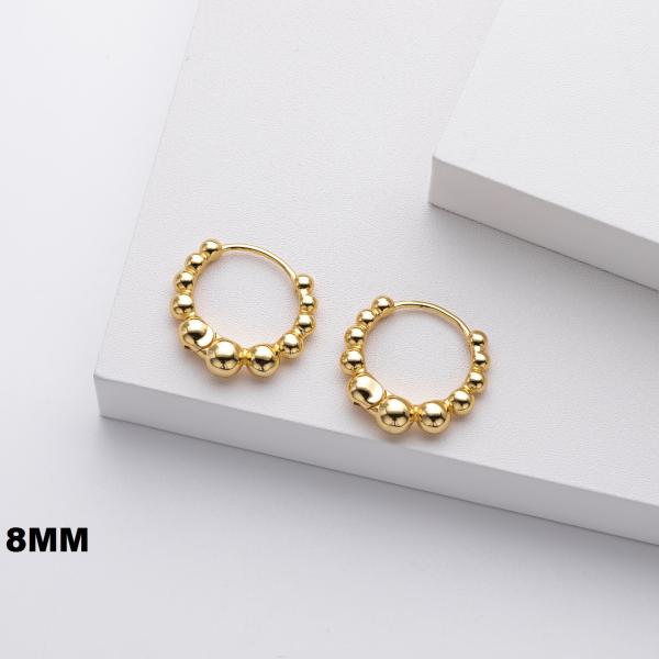 Gold Beaded Hoop Earrings