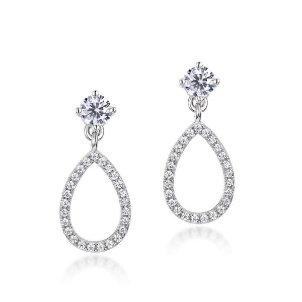 925 Silver Cubic Zirconia Drop Earrings