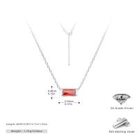 Silver Bezel Zircon Pendant Necklace