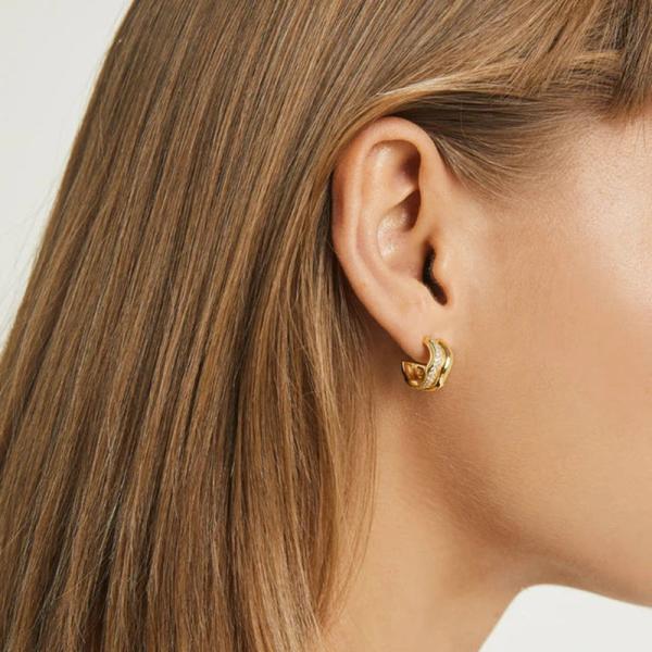 Gold High-Polish Huggie Earrings