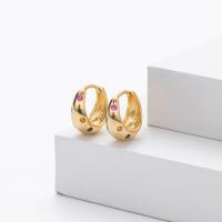 Gold Multicolor Stone Huggie Earrings