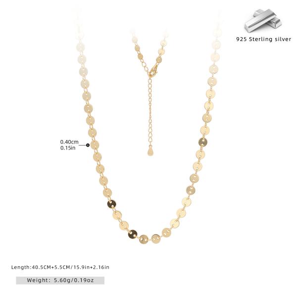 Gold Disc Chain Necklace