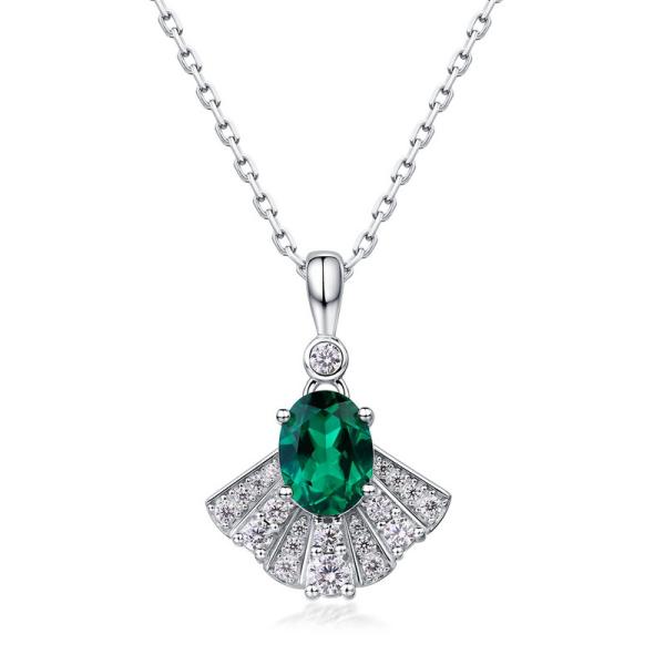 Geometric Green Pendant Necklace