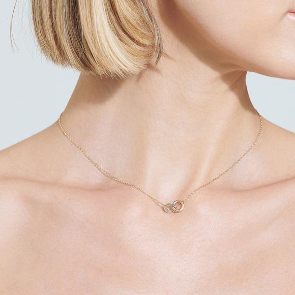 Gold-Plated Interlocking Pendant Necklace