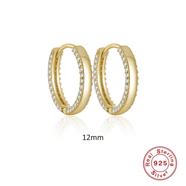 Gold-Plated Crystal Pavé Small Hoop Earrings