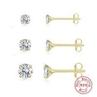 Gold-Tone Cubic Zirconia Stud Earrings Set