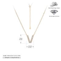 Gold Cubic Zirconia 'V' Pendant Necklace