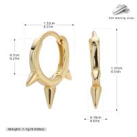 Gold Spike Huggie Earrings
