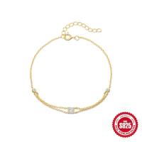 Gold-Plated Cubic Zirconia Chain Bracelet