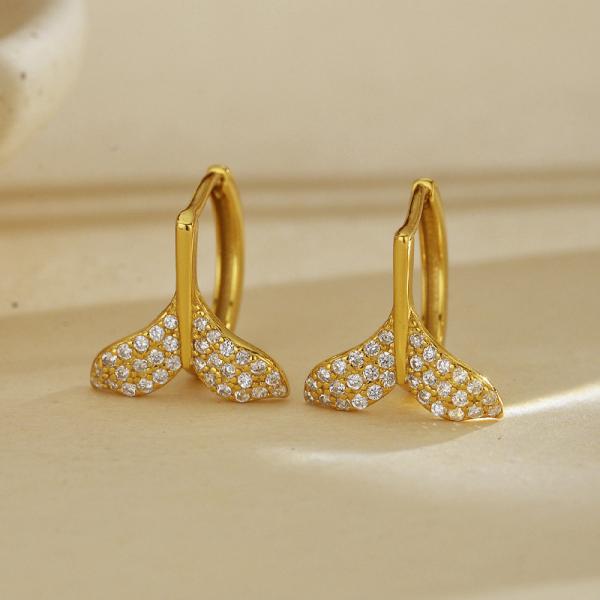 Gold Pavé Huggie Earrings