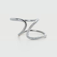Silver Geometric Pavé Band Ring