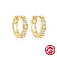 Gold-Plated Heart Motif Huggie Earrings