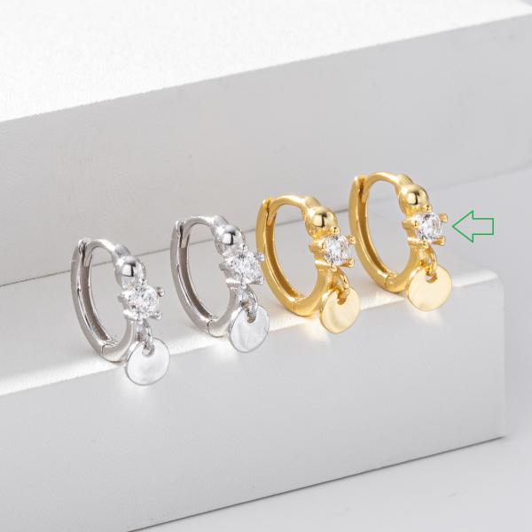 Gold Cubic Zirconia Huggie Earrings