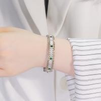 Two-Tone Geometric Tennis Bracelet
