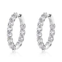 925 Silver Cubic Zirconia Hoop Earrings