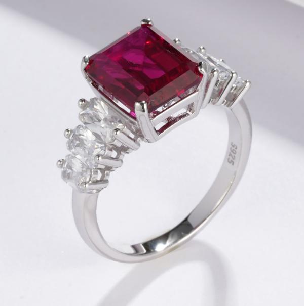 Silver Ruby Statement Ring