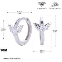Silver Wing Zirconia Huggie Earrings