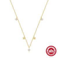 925 Silver Star Motif Station Necklace