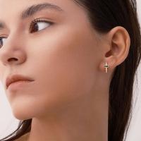 Green Stone Silver Huggie Earrings