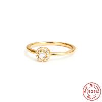Gold-Finish Halo Cubic Zirconia Ring