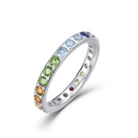 Silver Multicolor Eternity Band