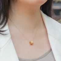 Textured Gold-Yellow Pendant Necklace