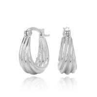 Medium Silver Hoop Earrings