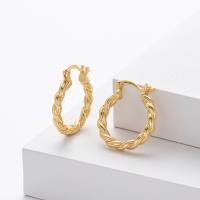 Gold-Tone Twisted Medium Hoop Earrings