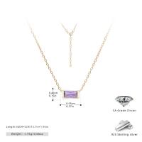 Gold Bezel Zircon Pendant Necklace