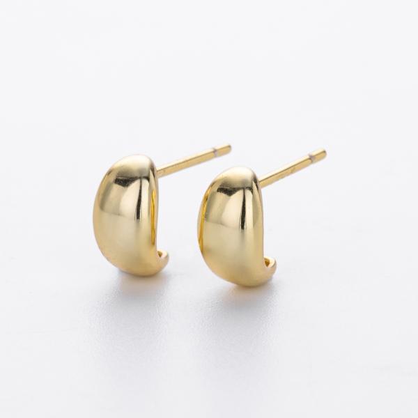 High-Polish Gold Stud Earrings