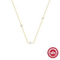 925 Silver Gold Station Necklace