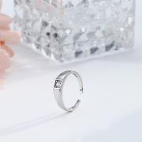 Silver Bezel-Set Open Ring