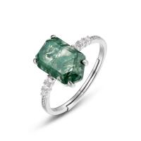 Sterling Silver Green Stone Ring