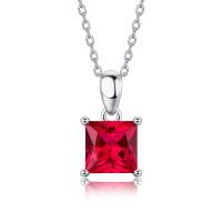 Ruby Silver Pendant Necklace