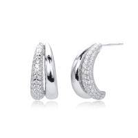 Silver Pavé Huggie Earrings
